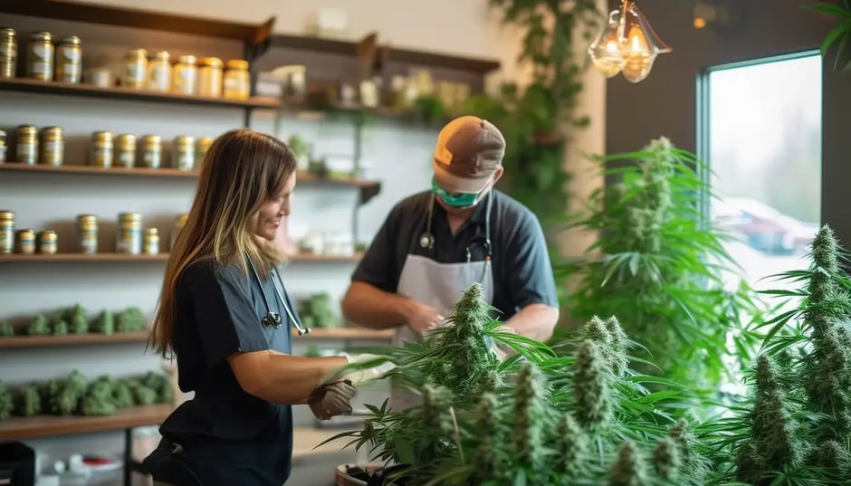 A welcoming medical marijuana dispensary with a kn-opt