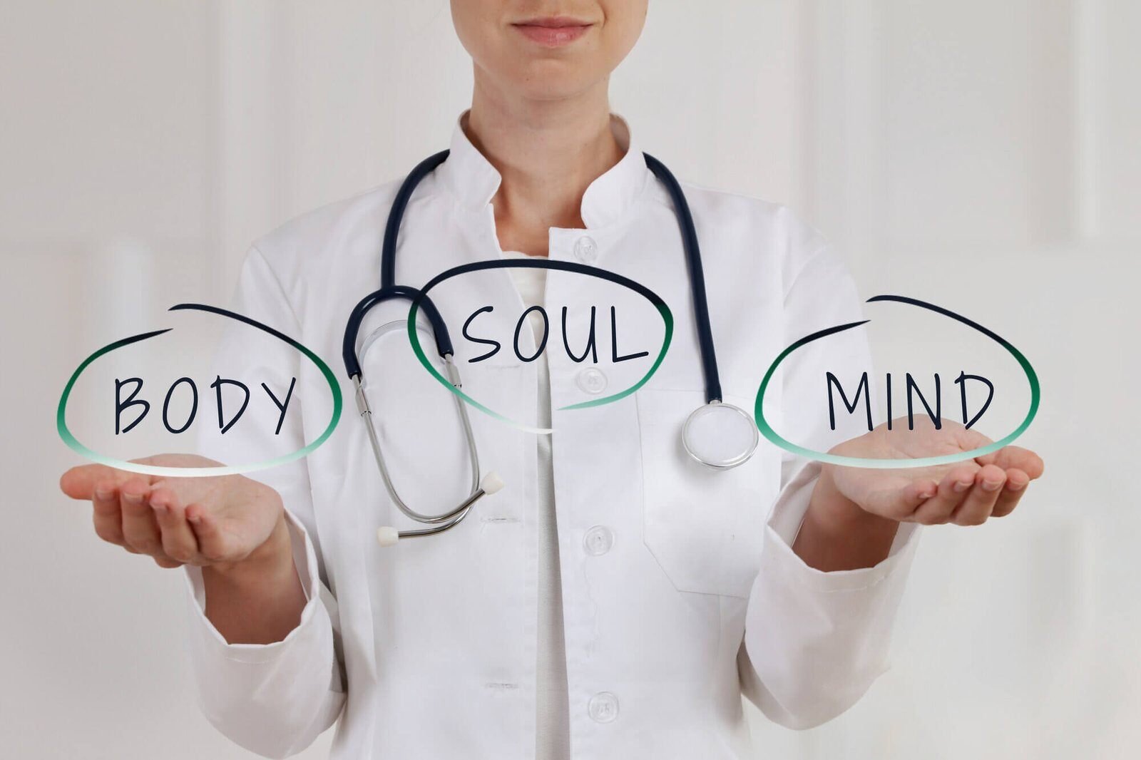 doctor with smock and stethoscope